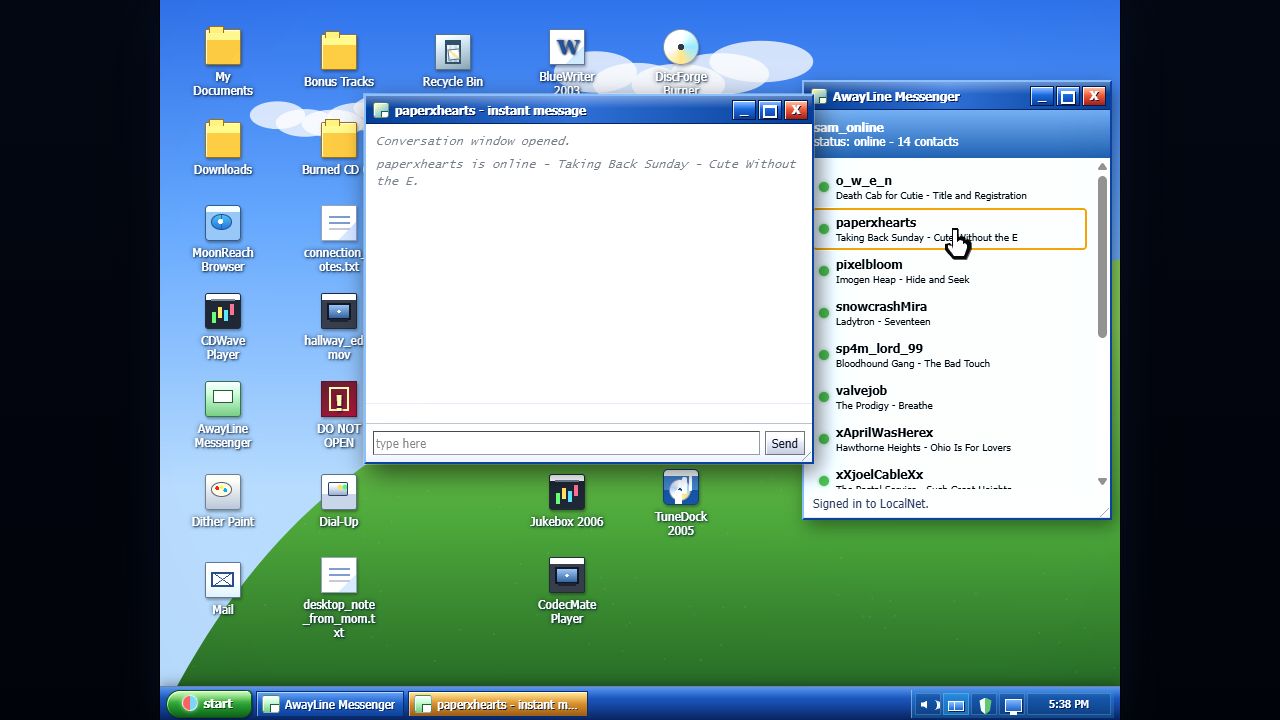 AwayLine Messenger conversation
