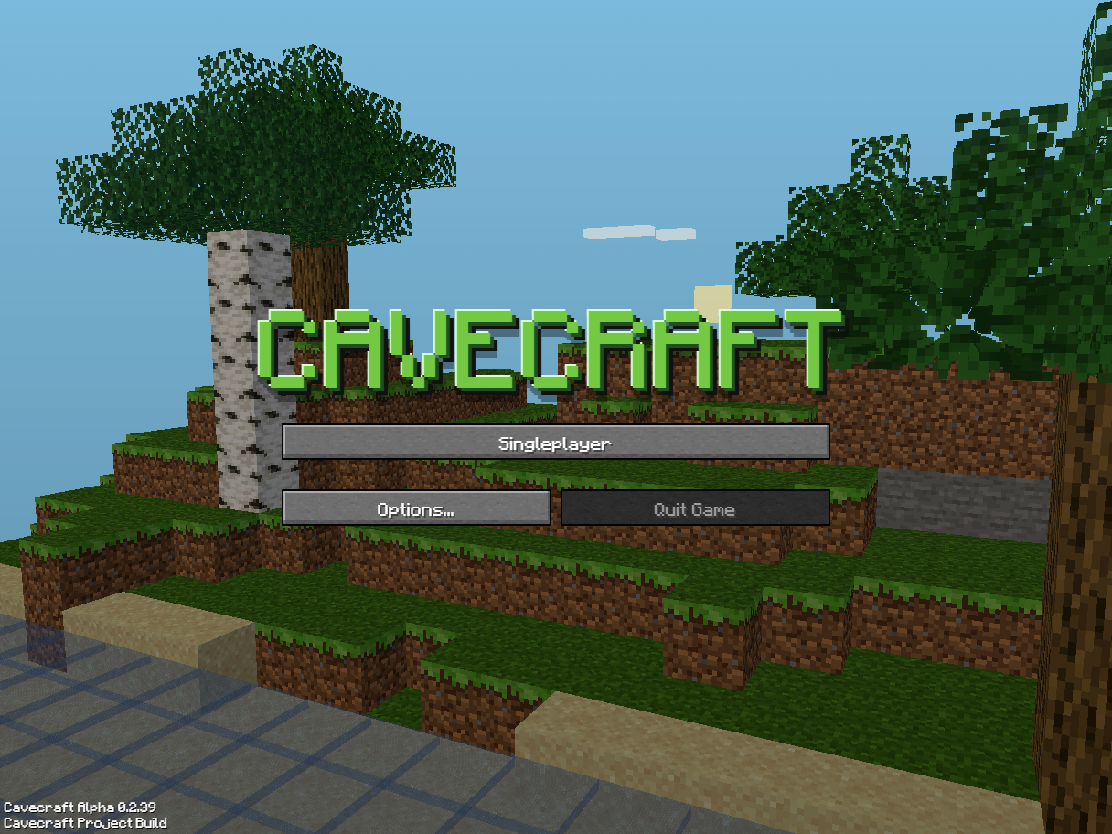 Cavecraft Alpha menu
