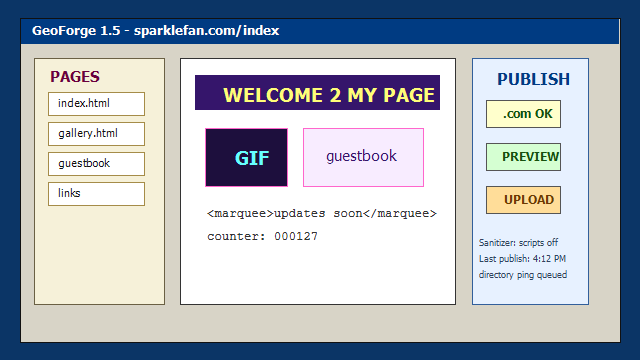 GeoForge personal website builder